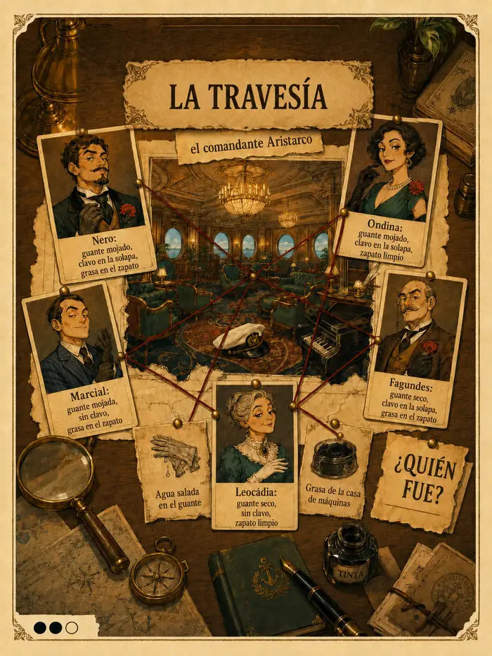 Hoja de un Gran Caso en un transatlántico